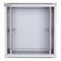 Racková skriňa 19'' 12U (600x450mm - závesná - šedá - presklené dvere)
