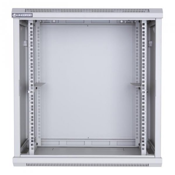 Racková skriňa 19'' 12U (600x450mm - závesná - šedá - presklené dvere)