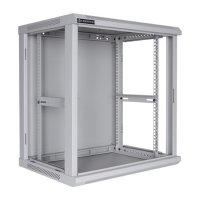 Racková skriňa 19'' 12U (600x600mm - závesná - šedá - presklené dvere)