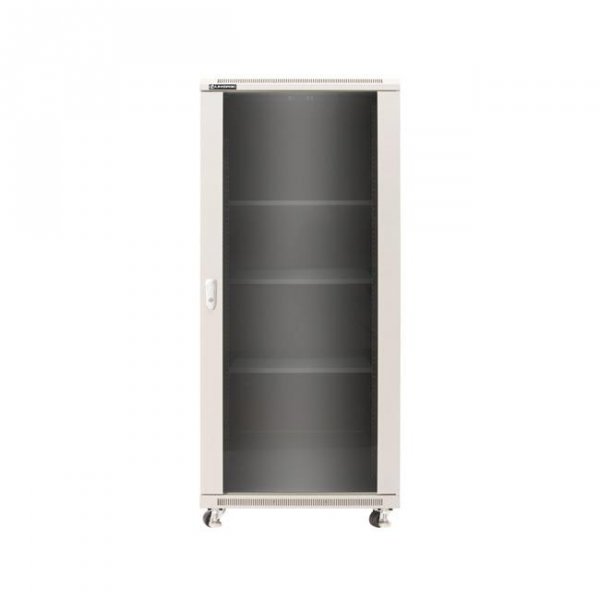 Racková skriňa 19'' 37U (600x1000mm - stojaca - šedá - presklené dvere)