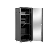 Racková skriňa 19'' 37U (800x800mm - stojaca - čierna - presklené dvere)