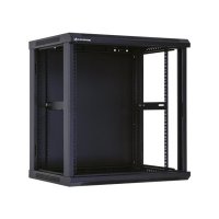Racková skriňa 19'' 12U (600x450mm - závesná - čierna - oceľové dvere)