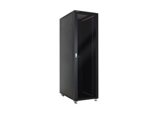 Racková skriňa 19'' 47U (800x1200mm - stojaca - čierna -presklené dvere)