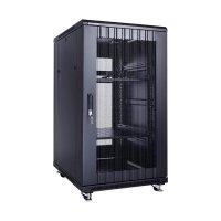 Racková skriňa 19'' 22U (600x800mm - stojaca - čierna - perforované oceľové dvere)