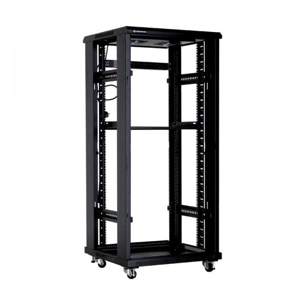 Racková skriňa 19'' 37U (600x600mm - stojaca - čierna - presklené dvere)
