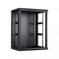 Racková skriňa 19'' 18U (600x600mm - závesná - čierna - oceľové dvere)