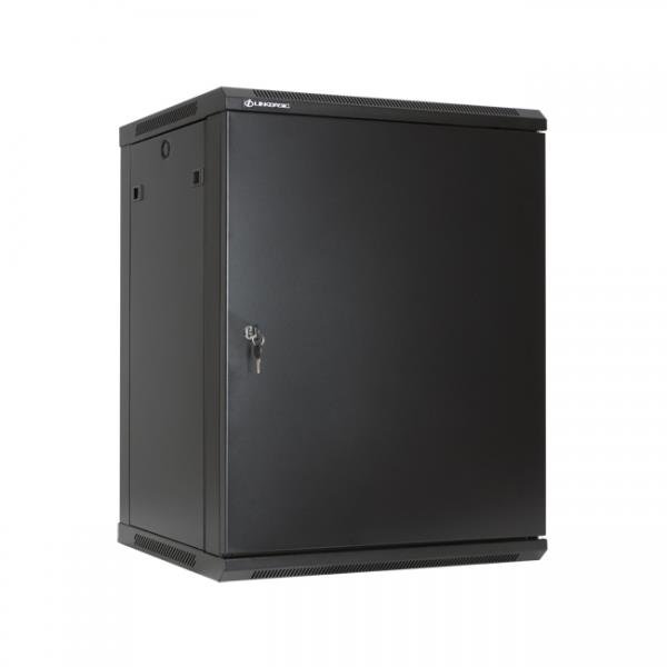 Racková skriňa 19'' 18U (600x600mm - závesná - čierna - oceľové dvere)