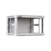 Racková skriňa 19'' 6U (600x450mm - závesná - šedá - oceľové dvere)