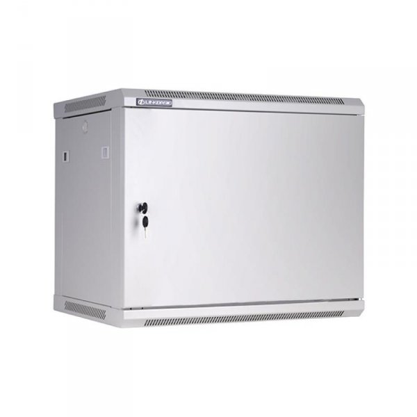 Racková skriňa 19'' 9U (600x450mm - závesná - šedá - oceľové dvere)