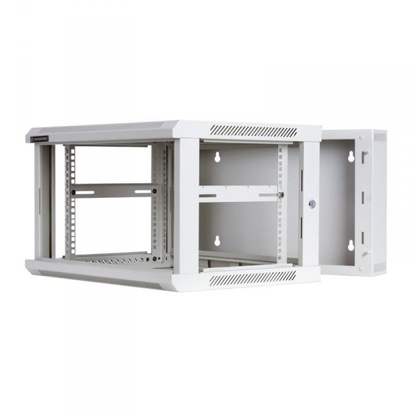 Racková skriňa dve časti 19'' 6U (600x550mm - závesná - šedá - presklené dvere)
