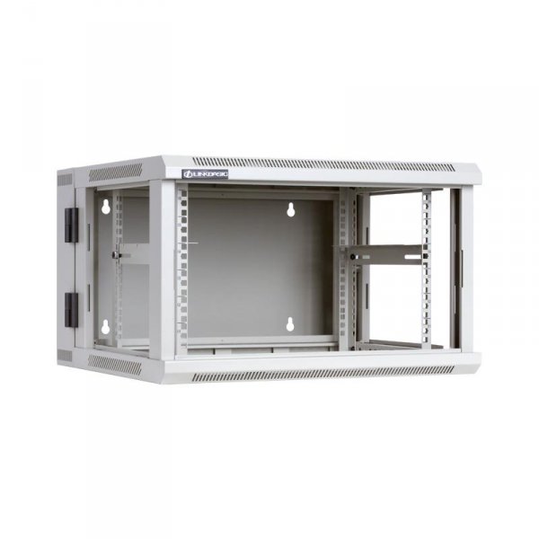 Racková skriňa dve časti 19'' 6U (600x550mm - závesná - šedá - presklené dvere)
