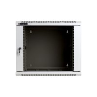 Racková skriňa dve časti 19'' 9U (600x550mm - závesná - šedá - presklené dvere)