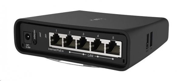 MikroTik hAP ac2, 720MHz CPU, 128MB RAM, 5x LAN, 2.4+5GHz