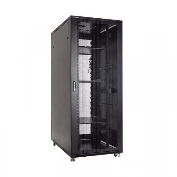 Racková skriňa 19'' 42U (800x1200mm - stojaca - čierna - perforované oceľové dvere)