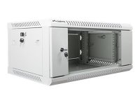 Racková skriňa 19" 4U (600x450mm - závesná - šedá - presklené dvere)