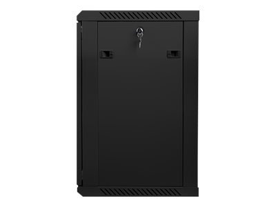 Racková skriňa 19" 15U (600x450mm - závesná - čierna - presklené dvere)