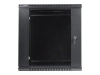 Racková skriňa 19" 9U (600x450mm - závesná - čierna - presklené dvere)