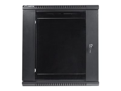 Racková skriňa 19" 9U (600x450mm - závesná - čierna - presklené dvere)