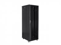 Racková skiňa 19" 42U (800x800mm - stojaca - čierna - presklené dvere)