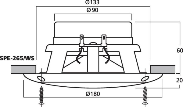 Dvojica podomietkových reproduktorov SPE-265/WS