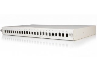 Patchpanel 1U, 19", výsuvný, 24x SC simplex, biely (2x kazeta 1/12)