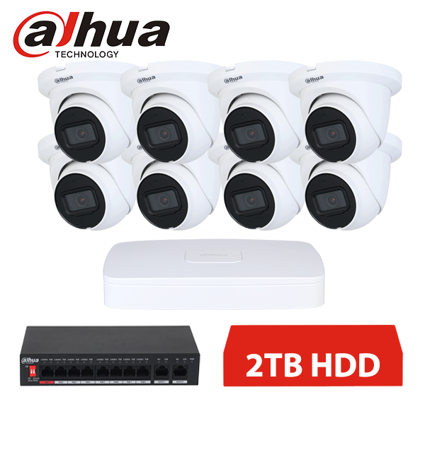 DAHUA IP 8 KAMEROVÝ SET 2MPX DOME 2TB