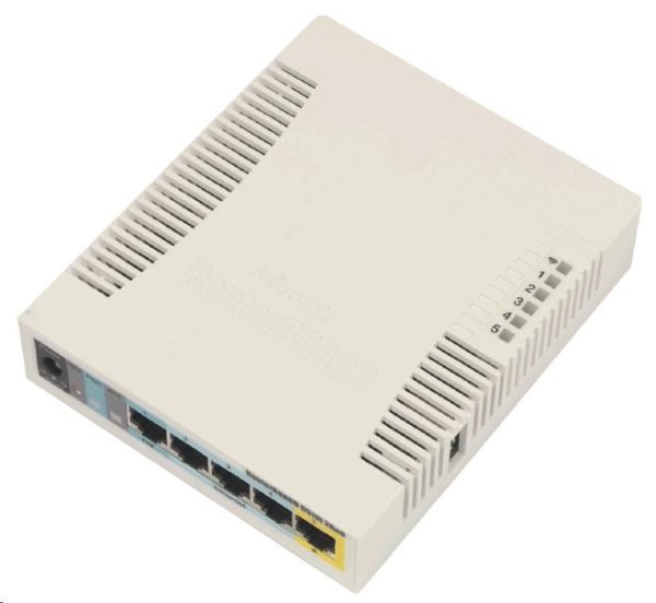 MikroTik RouterBOARD RB951Ui-2HnD, 600MHz CPU, 128MB RAM, 5x LAN, integ. 2.4GHz Wi-Fi, vrátane. Licencia L4
