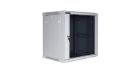 Racková skriňa 19'' 12U (600x450mm - závesná - šedá - presklené dvere)
