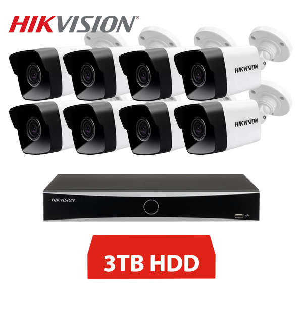 HIKVISION IP 8 KAMEROVÝ SET 4MPX BULLET 3TB