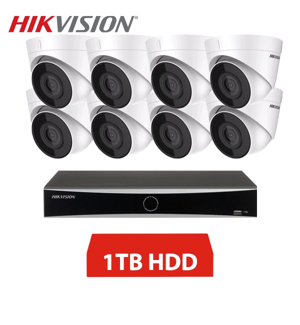 HIKVISION IP 8 KAMEROVÝ SET 4MPX DOME 1TB
