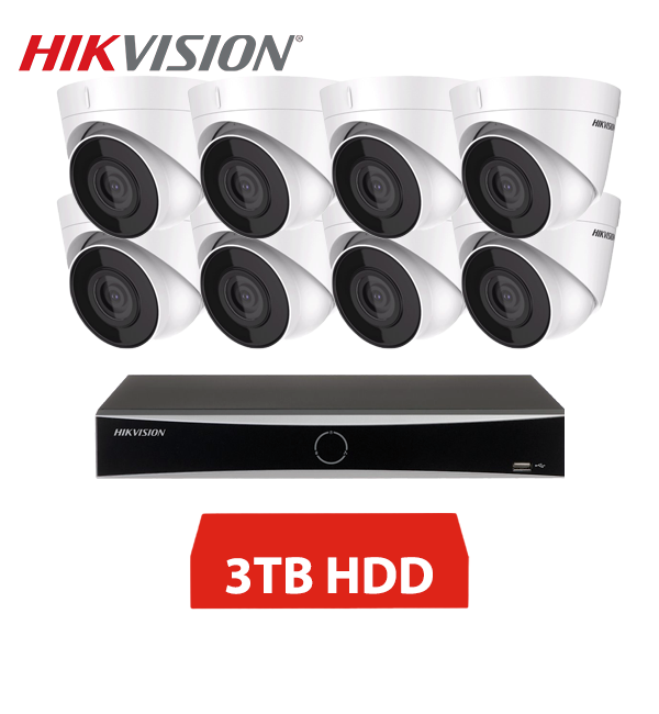 HIKVISION IP 8 KAMEROVÝ SET 4MPX DOME 3TB