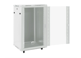 Racková skriňa 19'' 22U (600x600mm - stojaca - šedá - presklené dvere)