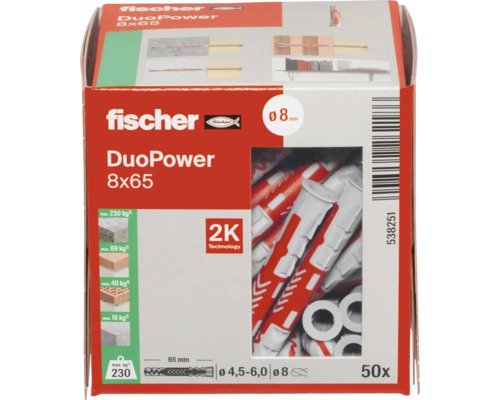 Fischer DUOPOWER hmoždinka 8x65 (50ks)