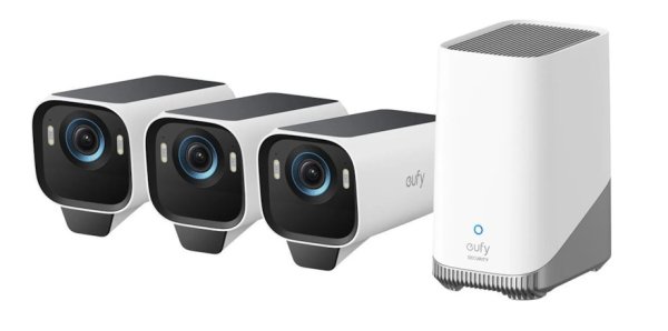 Vonkajšia kamera so solárnym nabíjaním Anker eufy S3 Pro (sada 3 ks + jednotka HomeBase 3)