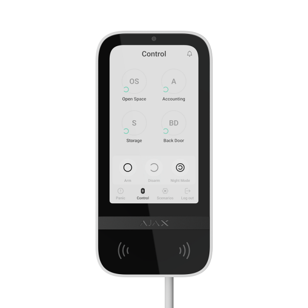 AJAX Superior KeyPad TouchScreen Fibra White Drôtová klávesnica