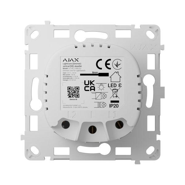 AJAX LightCore Dimmer vertical White Relé